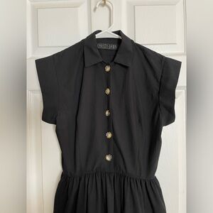 Christy Dawn Piper Dress in Noir Seersucker